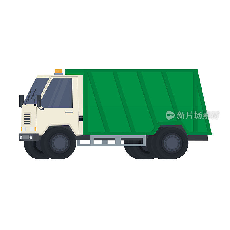Garbage truck. Special transport, vector illustration